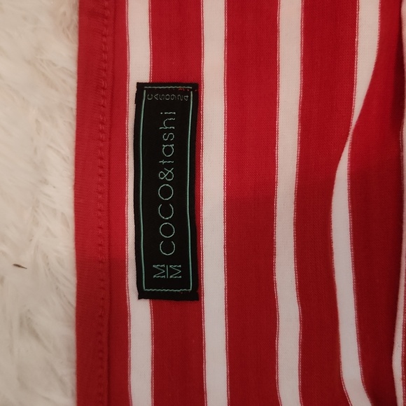 Coco & Tashi red and white striped spaghetti strap dress - Picture 8 of 8